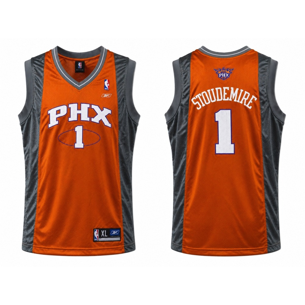 Reebok Phoenix Suns Amare Stoudemire 1 NBA Jersey Mens XL Orange Grey Basketball